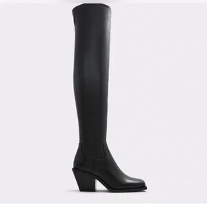 New Aldo Black leather Over-the-Knee Boots
